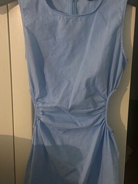 SHEIN Powder Blue Sleeveless Dress with Side Ruching